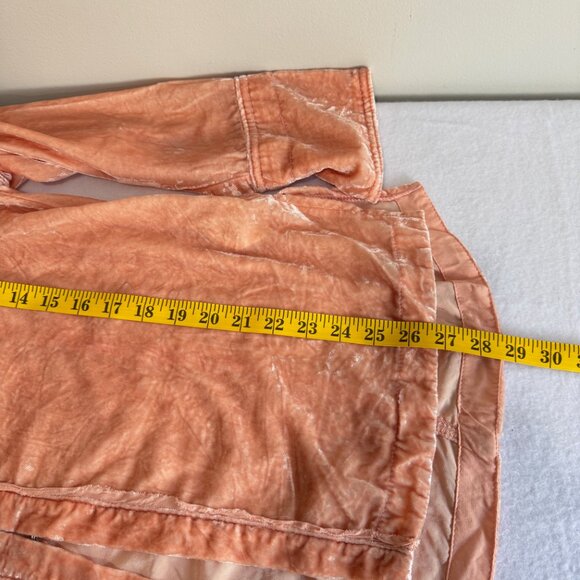 FREE PEOPLE We The Free Marianne Crushed Velvet Shirt in Sun Blush Pink - Picture 10 of 10